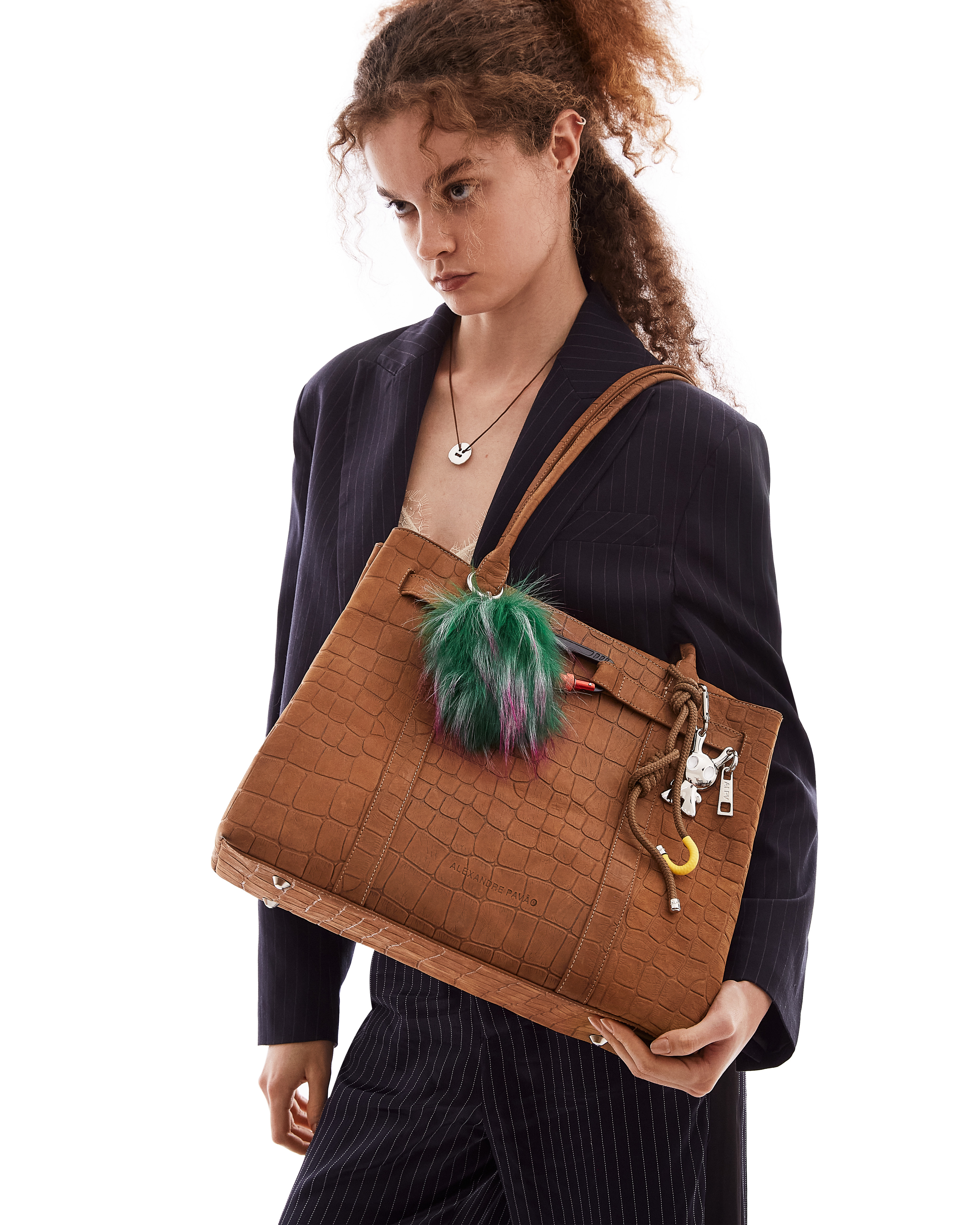 KELLYANE TOTE BAG - MARROM CROCO