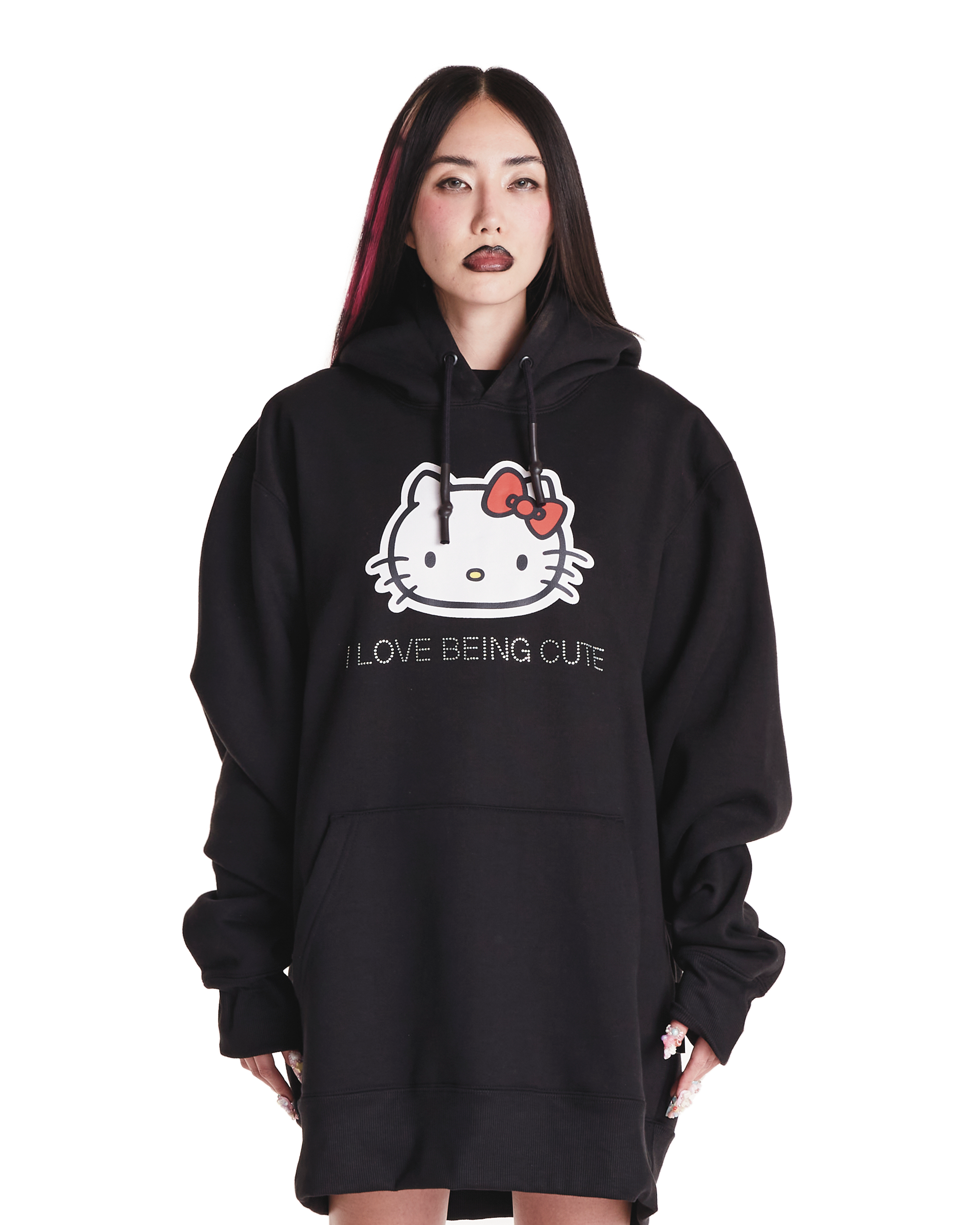 OVERSIZED HOODIE HELLO KITTY - PRETO