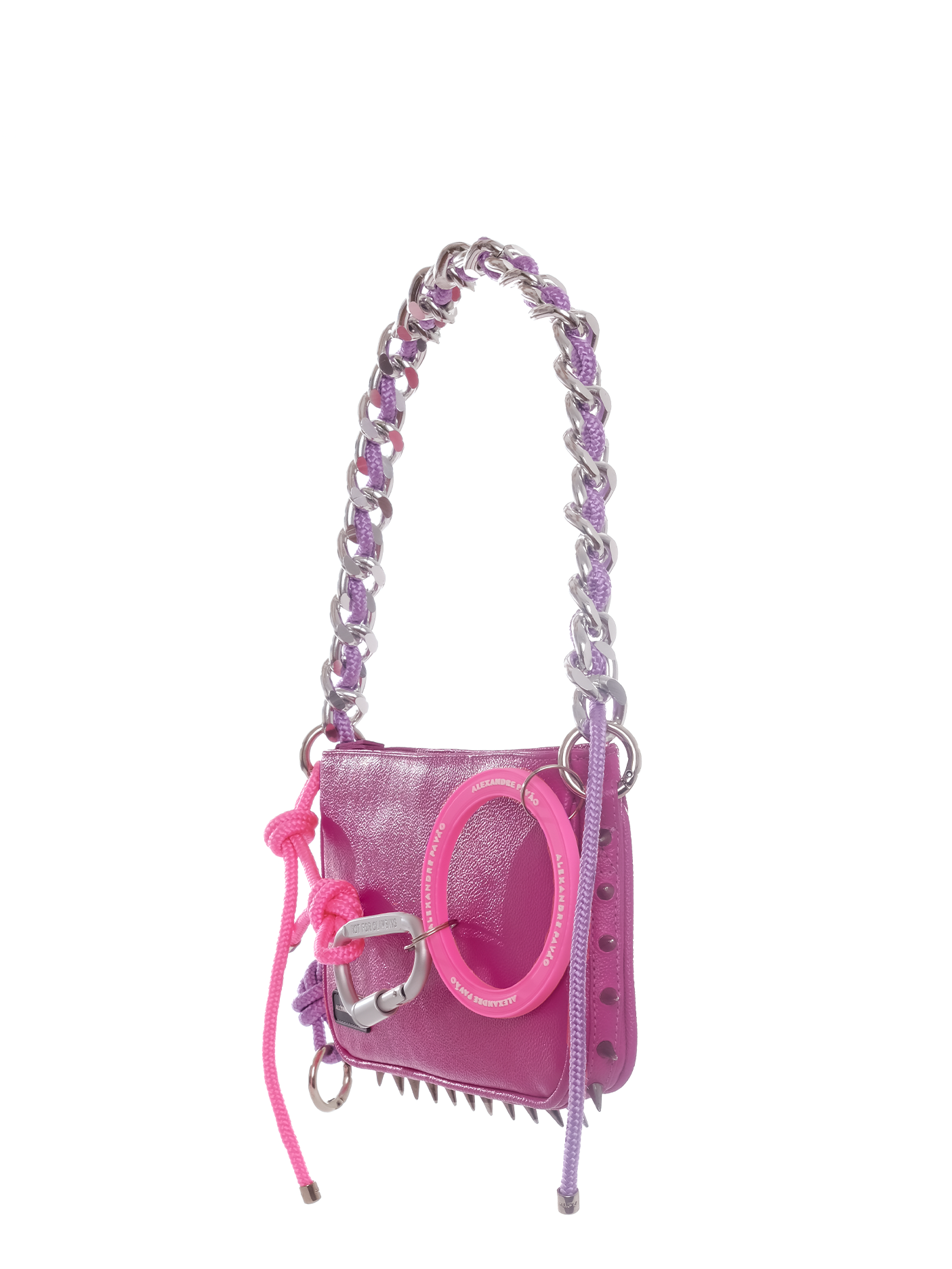 PARIS SPIKE SHOULDER BAG - ROSA