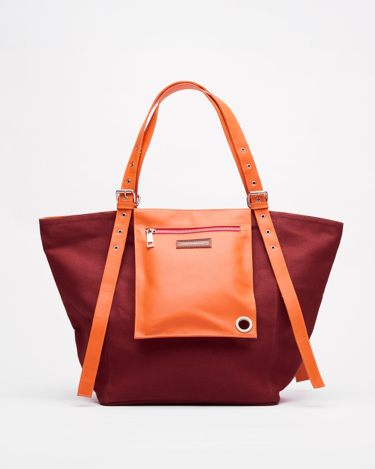 Shirley Pocket Tote Bag - Burgundy