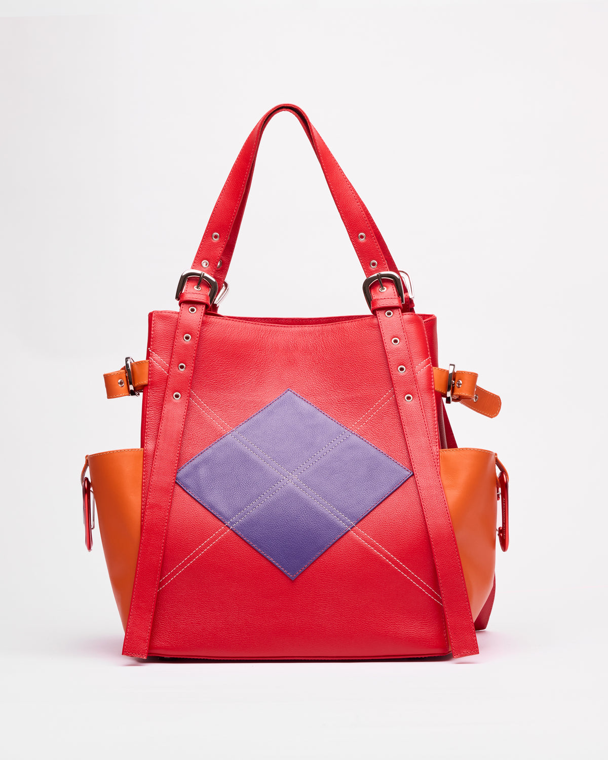Shirley Tote Bag Couro - Vermelho Bordado
