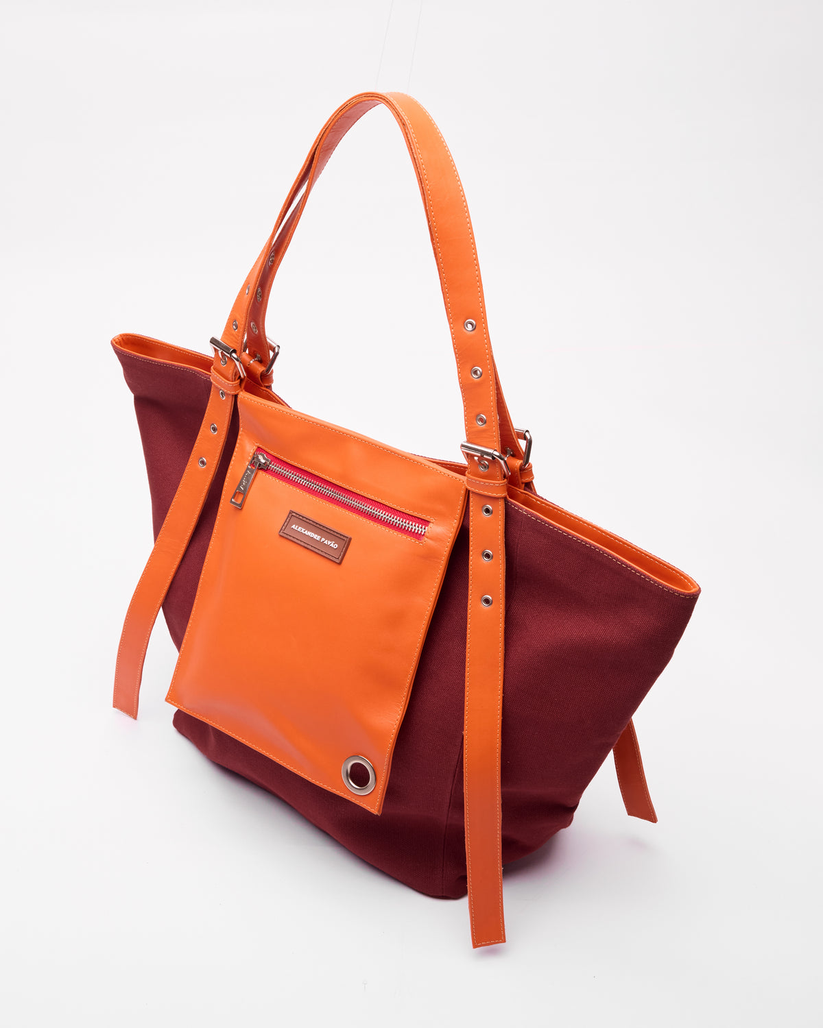 Shirley Pocket Tote Bag - Burgundy