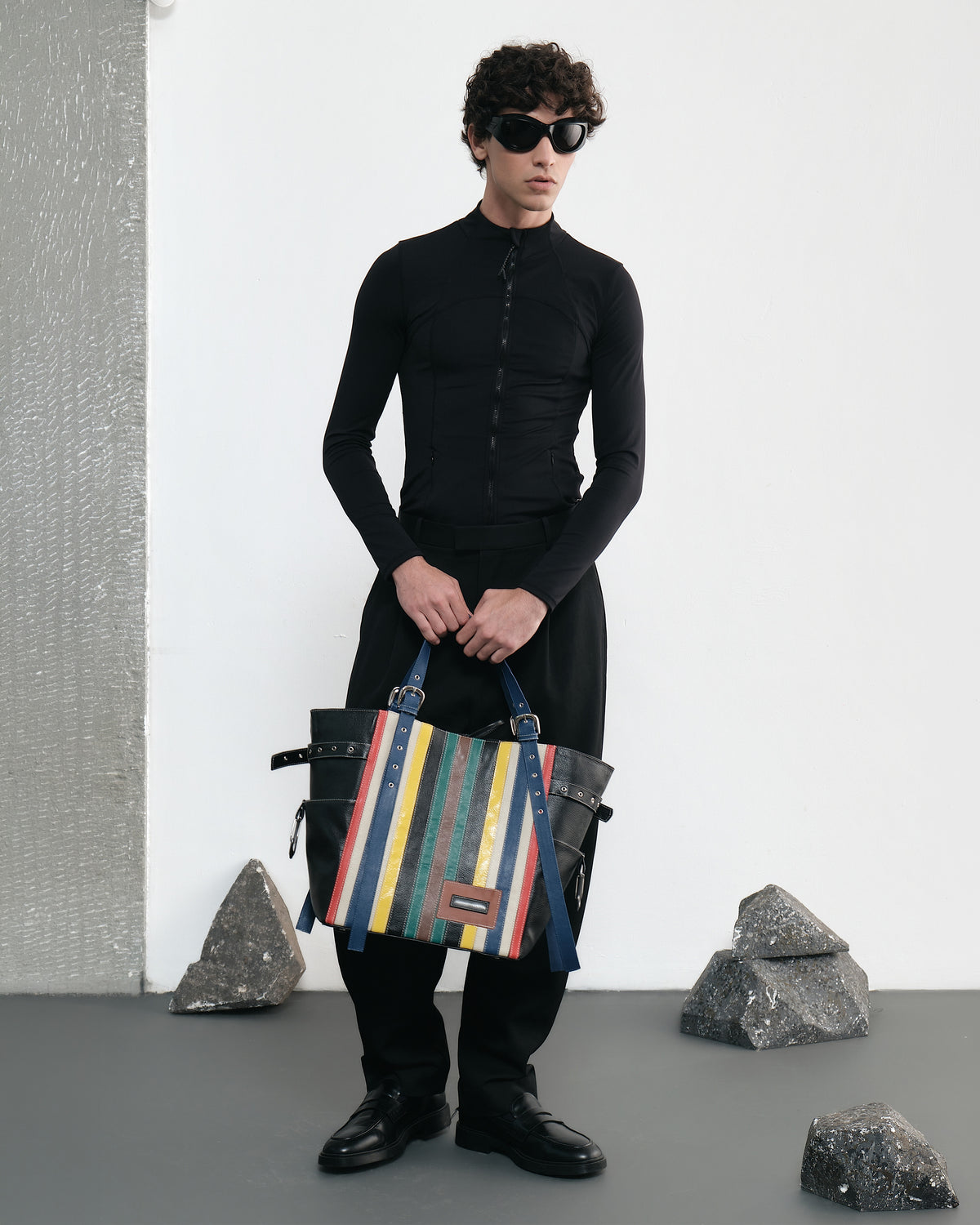 Shirley Tote Bag Couro - Multi Stripes