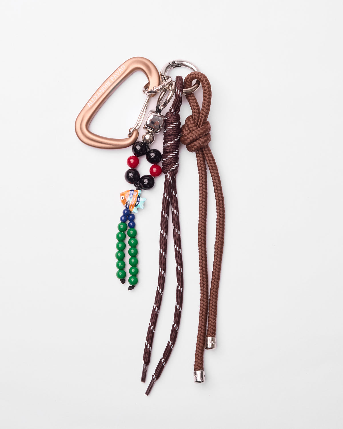Den Beaded Keychain - Marrom