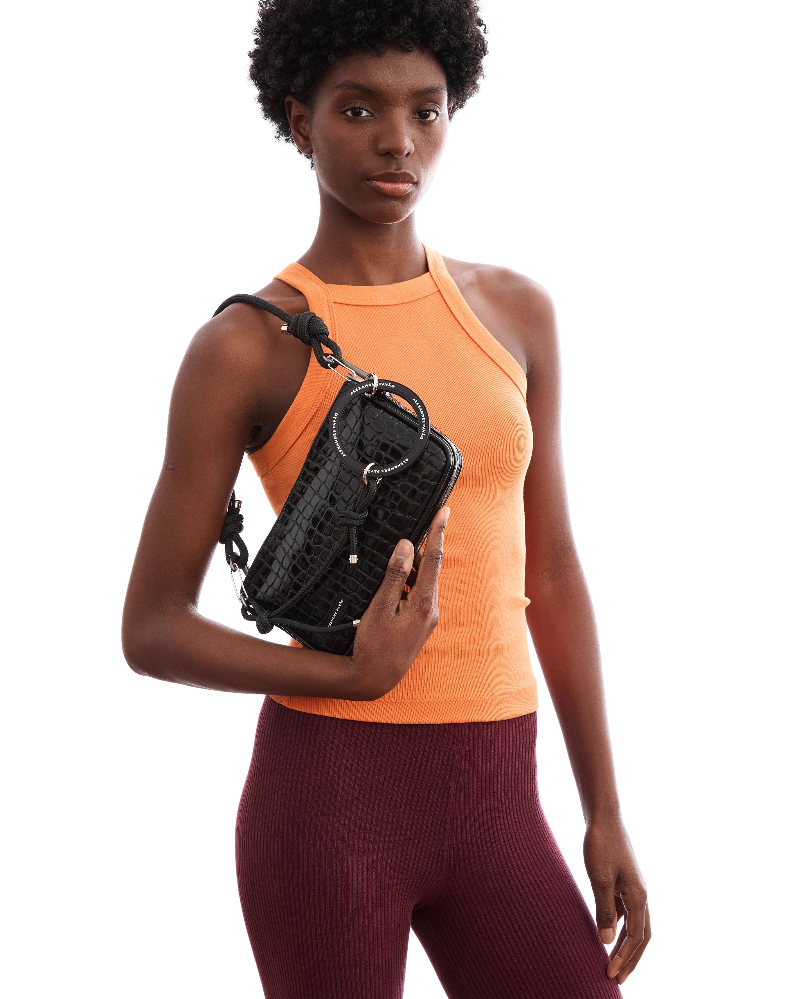 PARIS SHOULDER BAG - PRETO CROCO VERNIZ – Alexandre Pavao