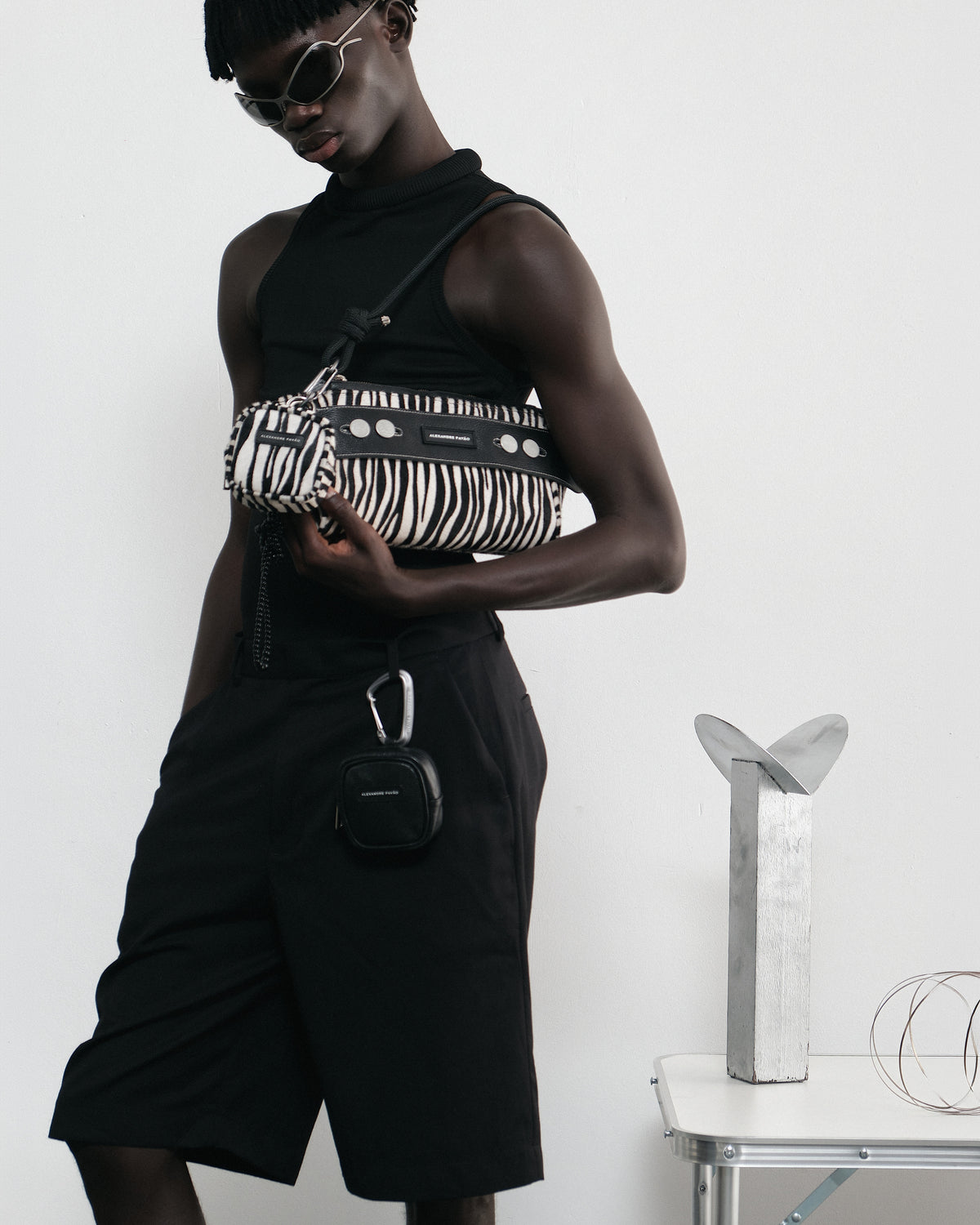 Beaded Micro Bag - Zebra
