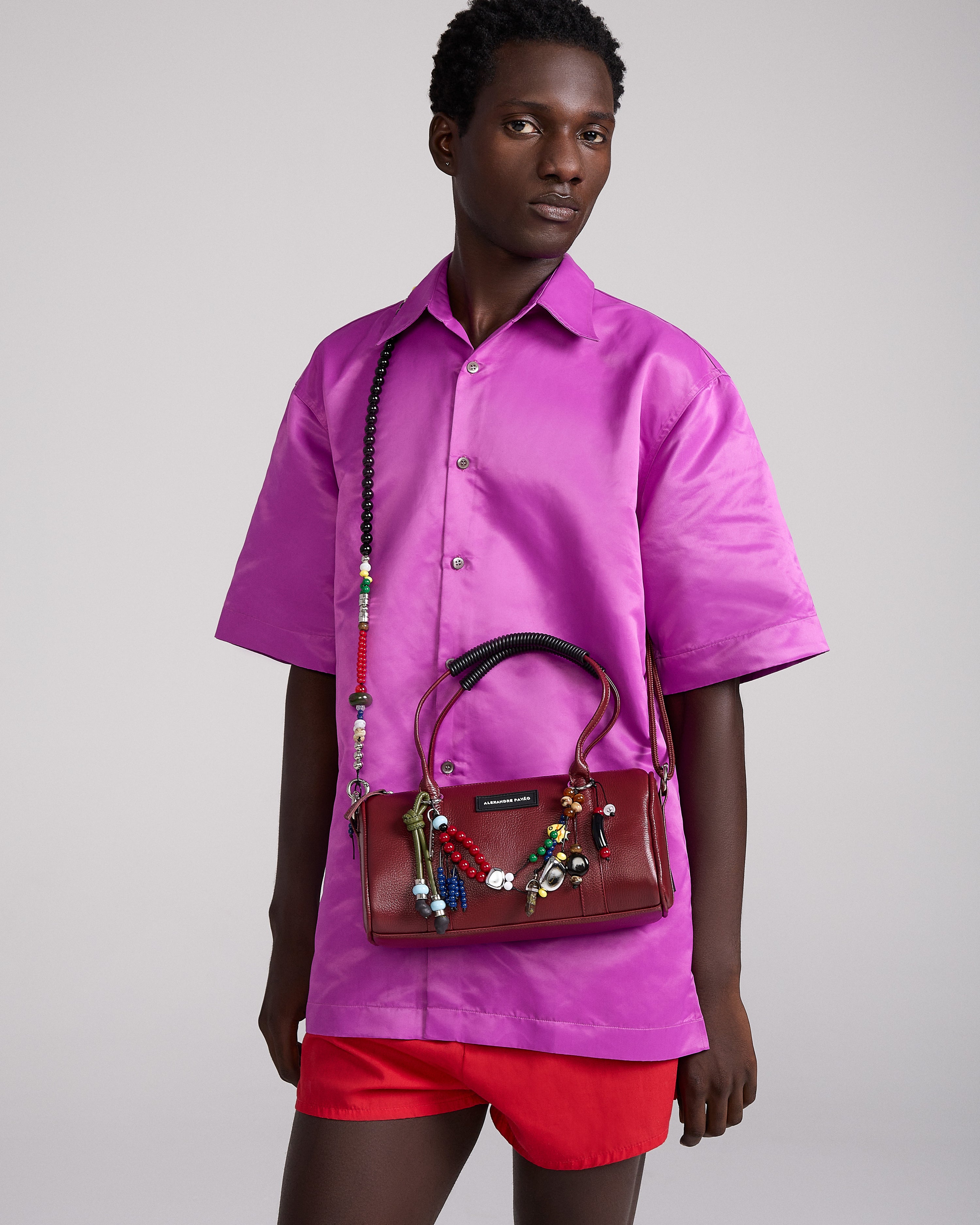 Sophia Beaded Handbag - Burgundy