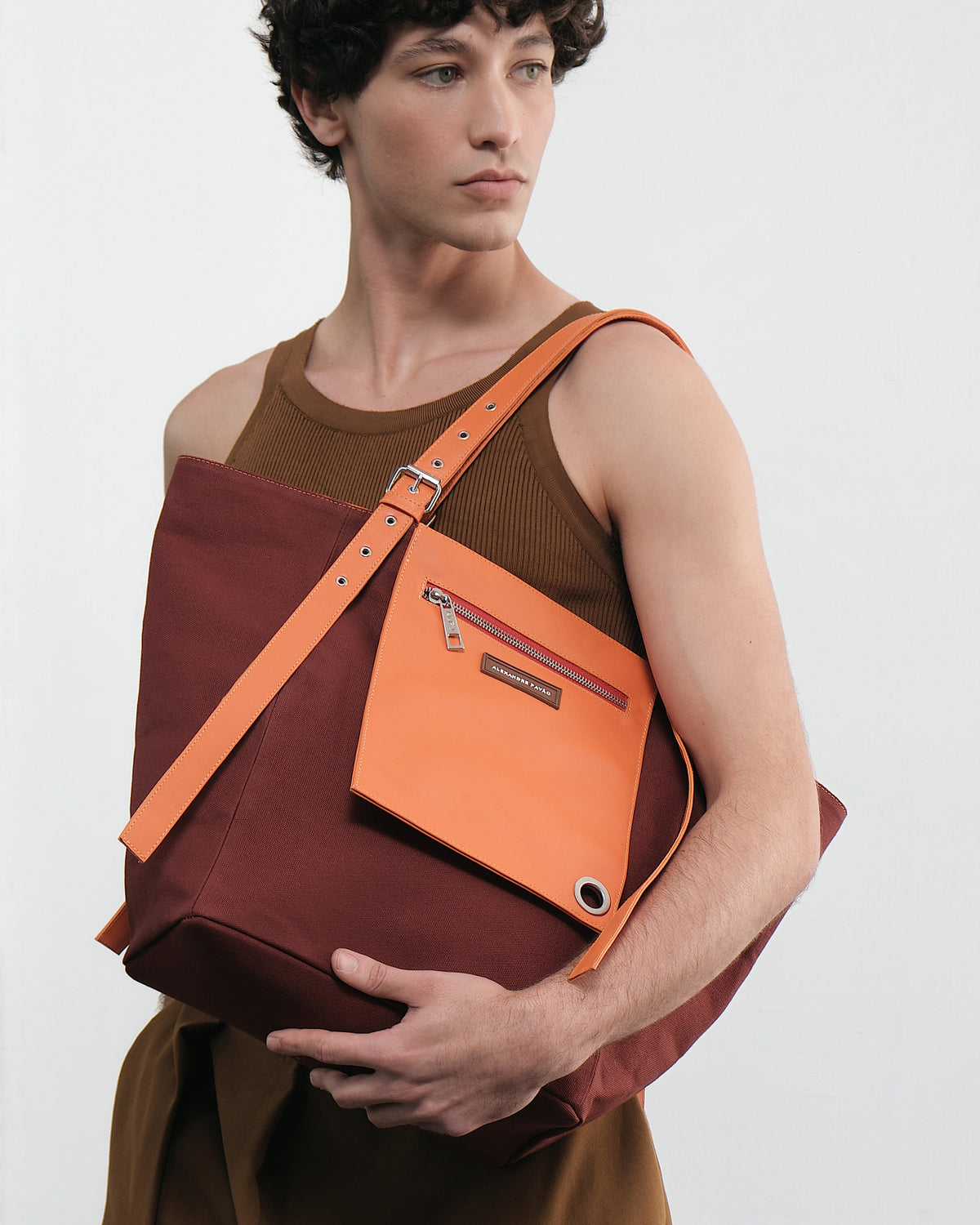 Shirley Pocket Tote Bag - Burgundy