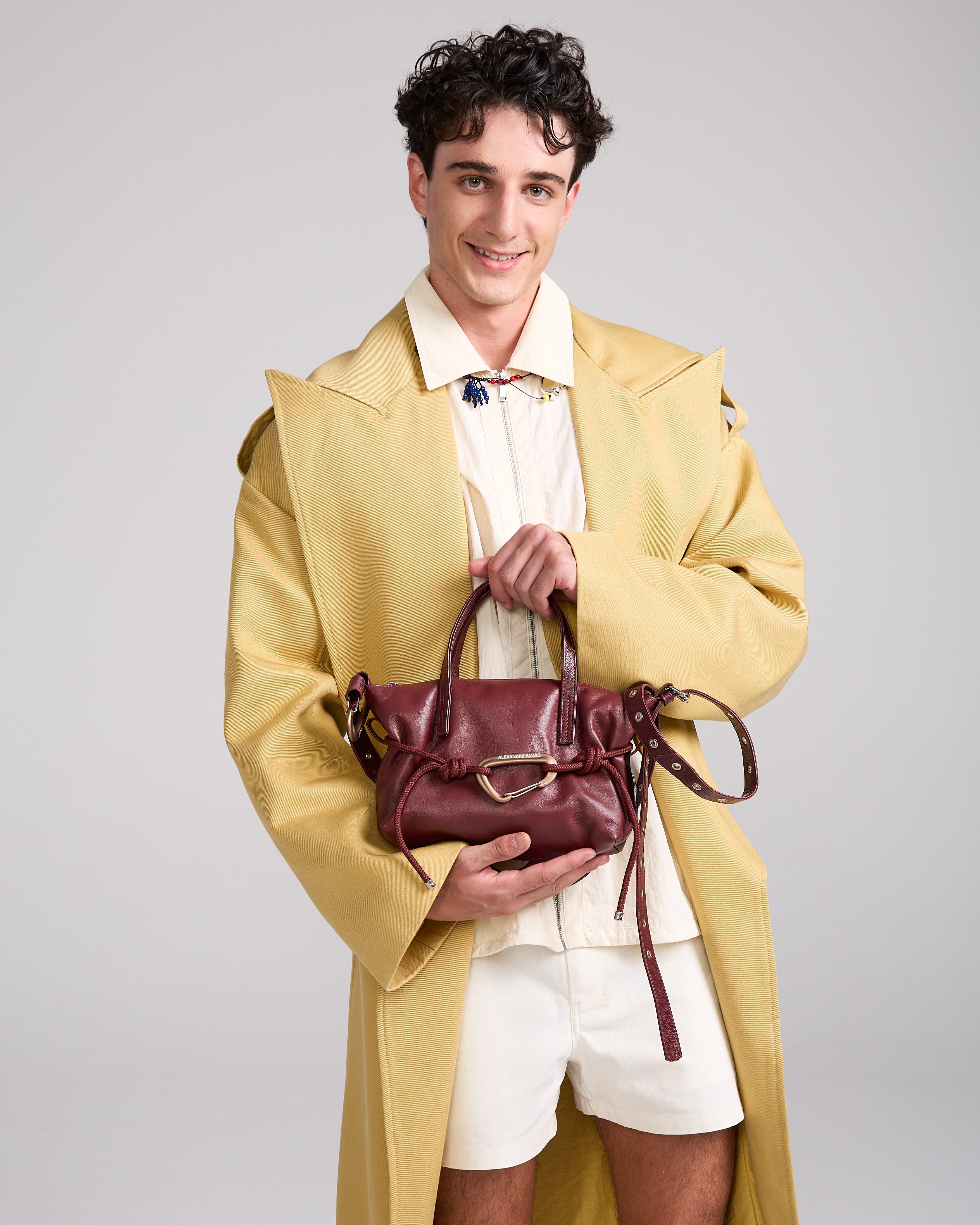 Pillow Shoulder Bag Small - Burgundy – Alexandre Pavao