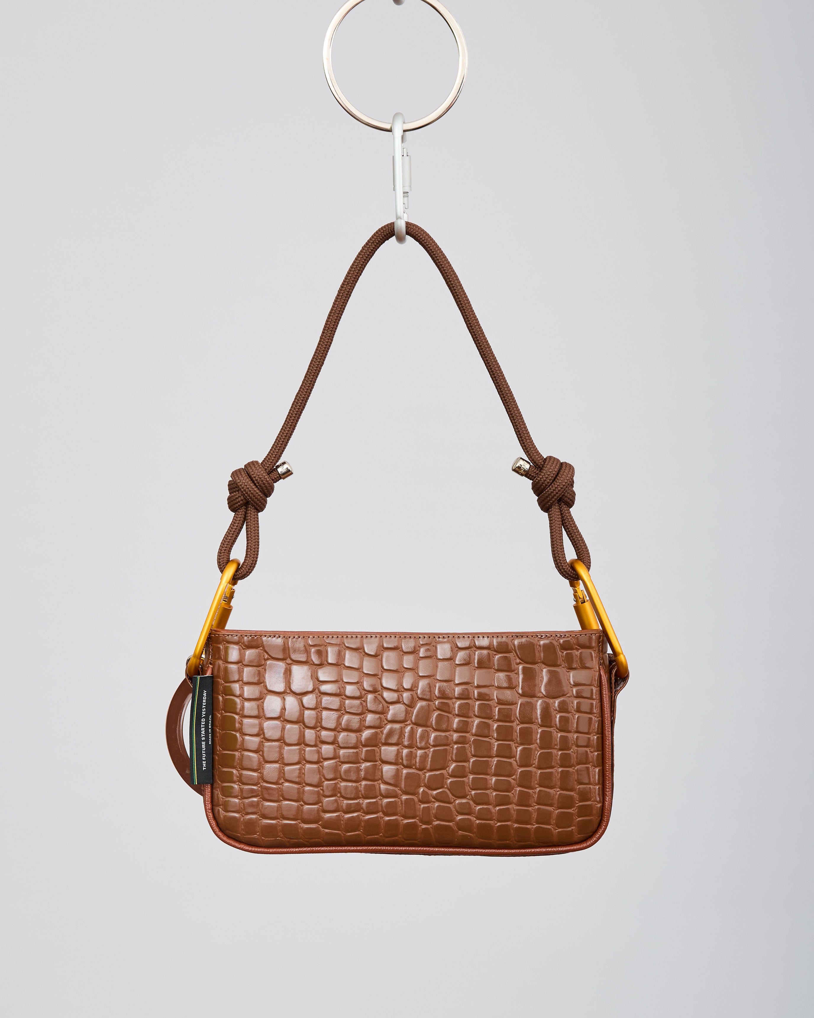 PARIS SHOULDER BAG - MARROM CROCO VERNIZ