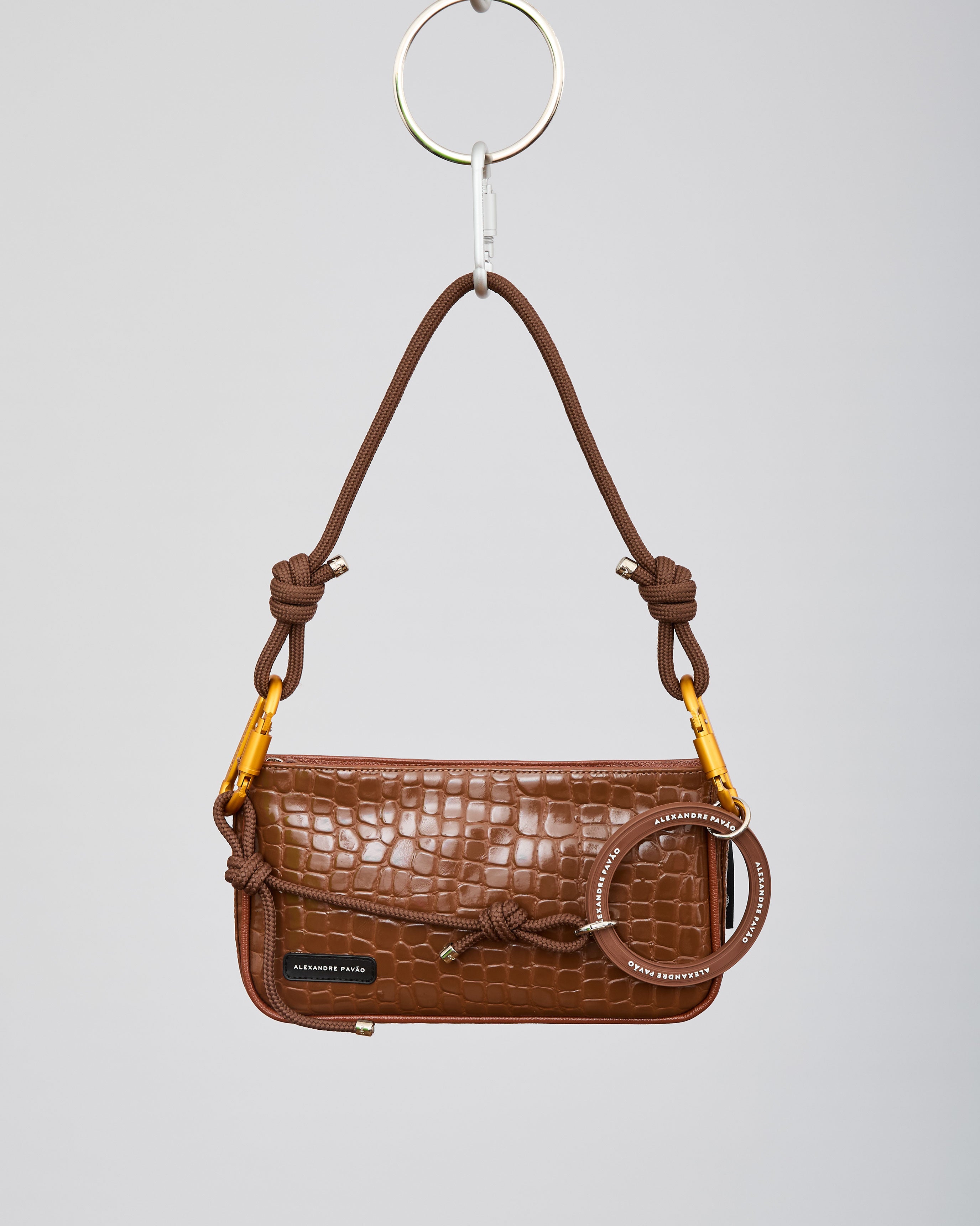 PARIS SHOULDER BAG - MARROM CROCO VERNIZ