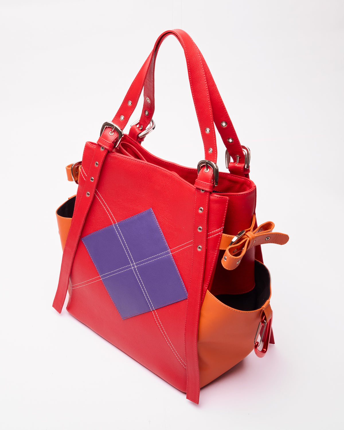 Shirley Tote Bag Couro - Vermelho Bordado