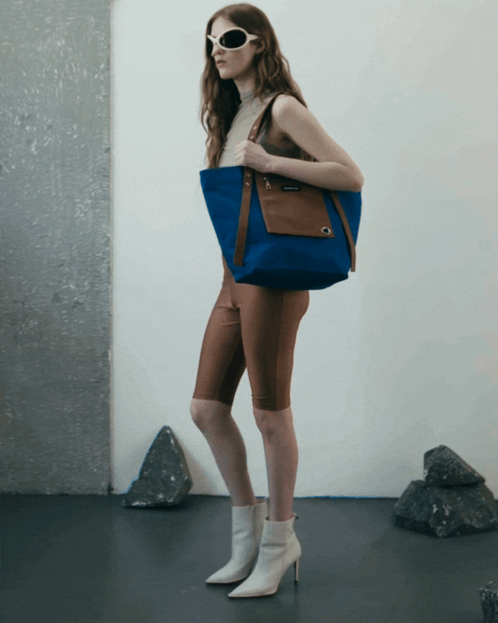 Shirley Pocket Tote Bag - Azul