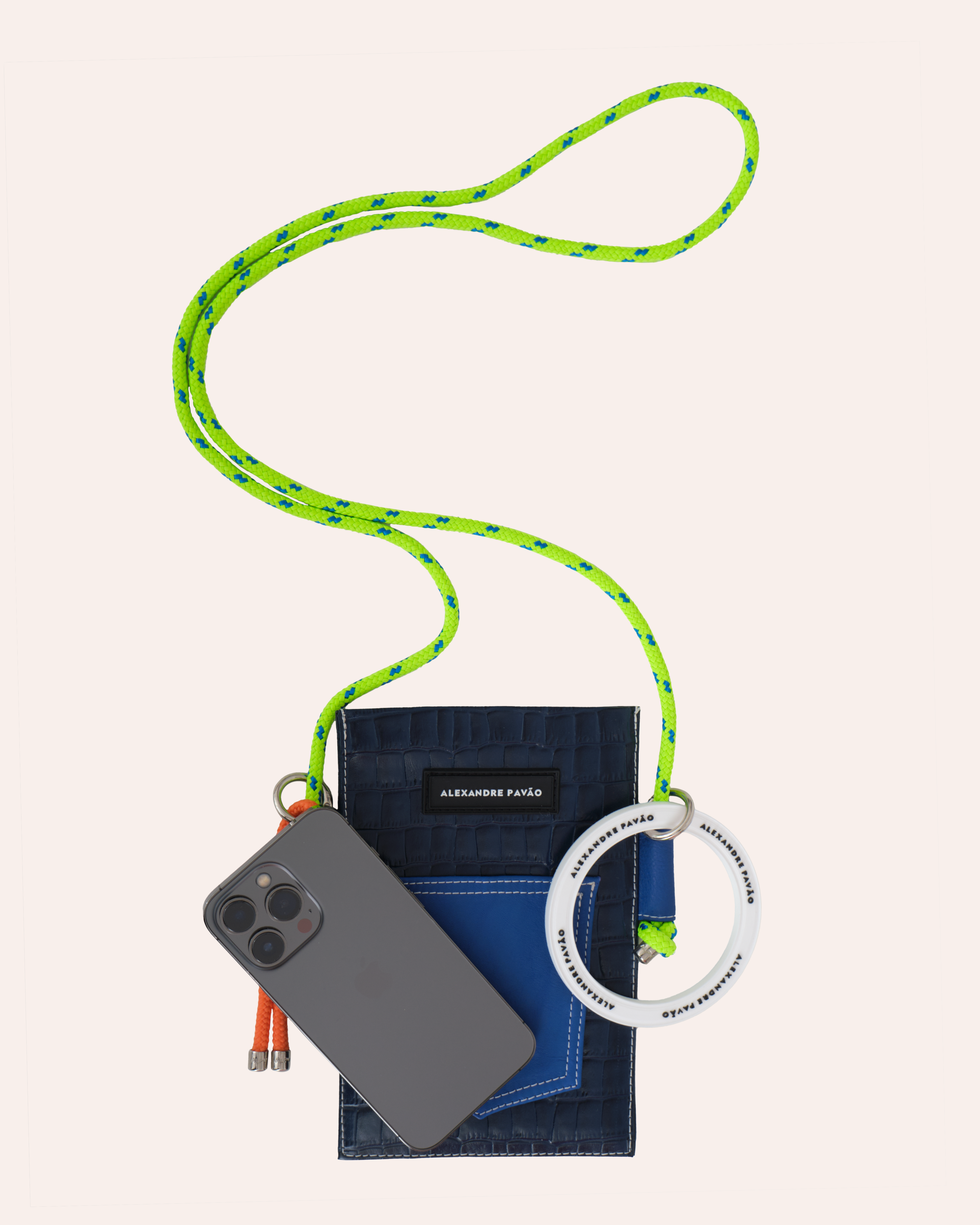 PHONE BAG ALPV - AZUL CROCO 002