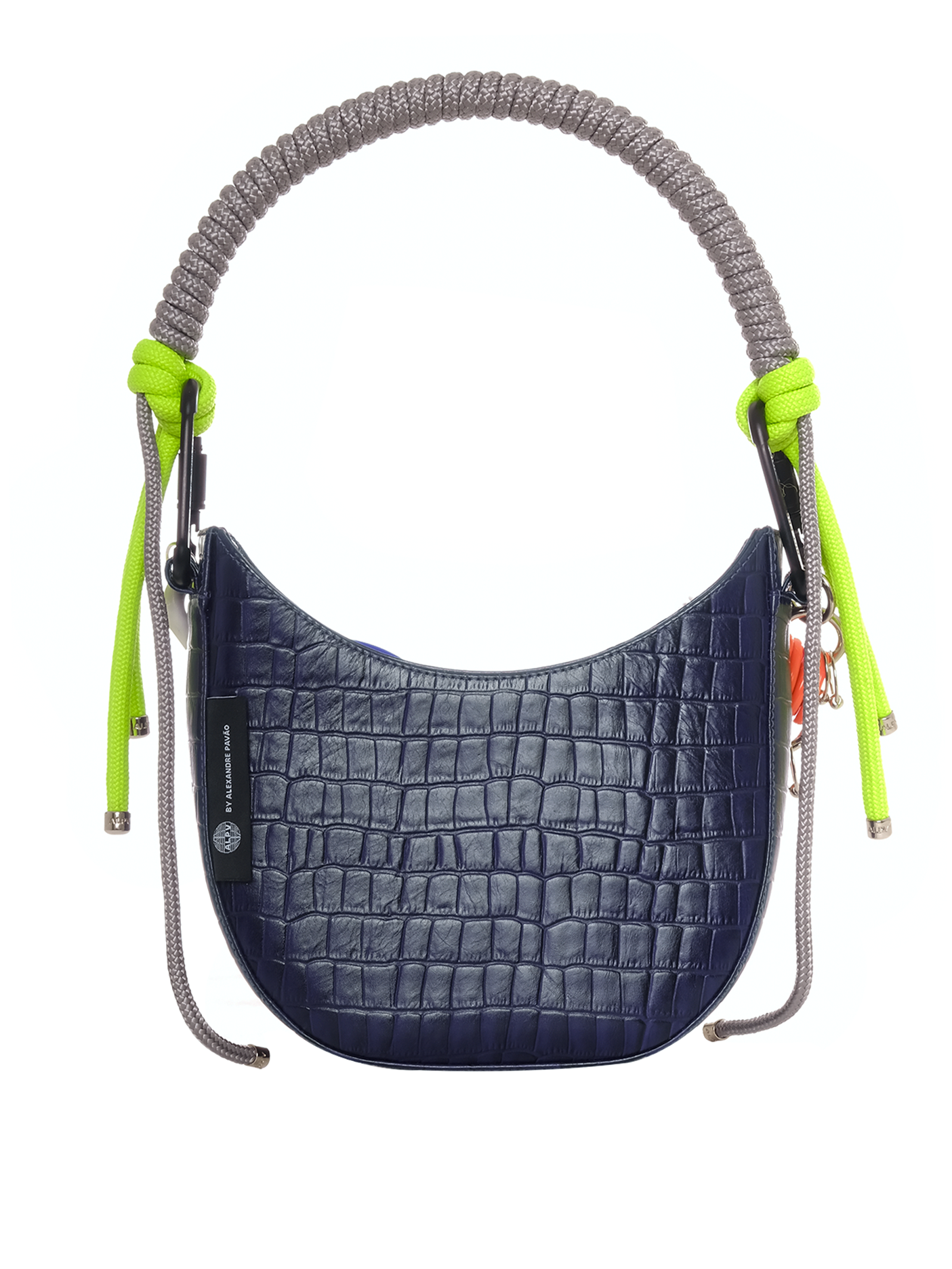 THE CURVE BAG - AZUL MARINHO CROCO