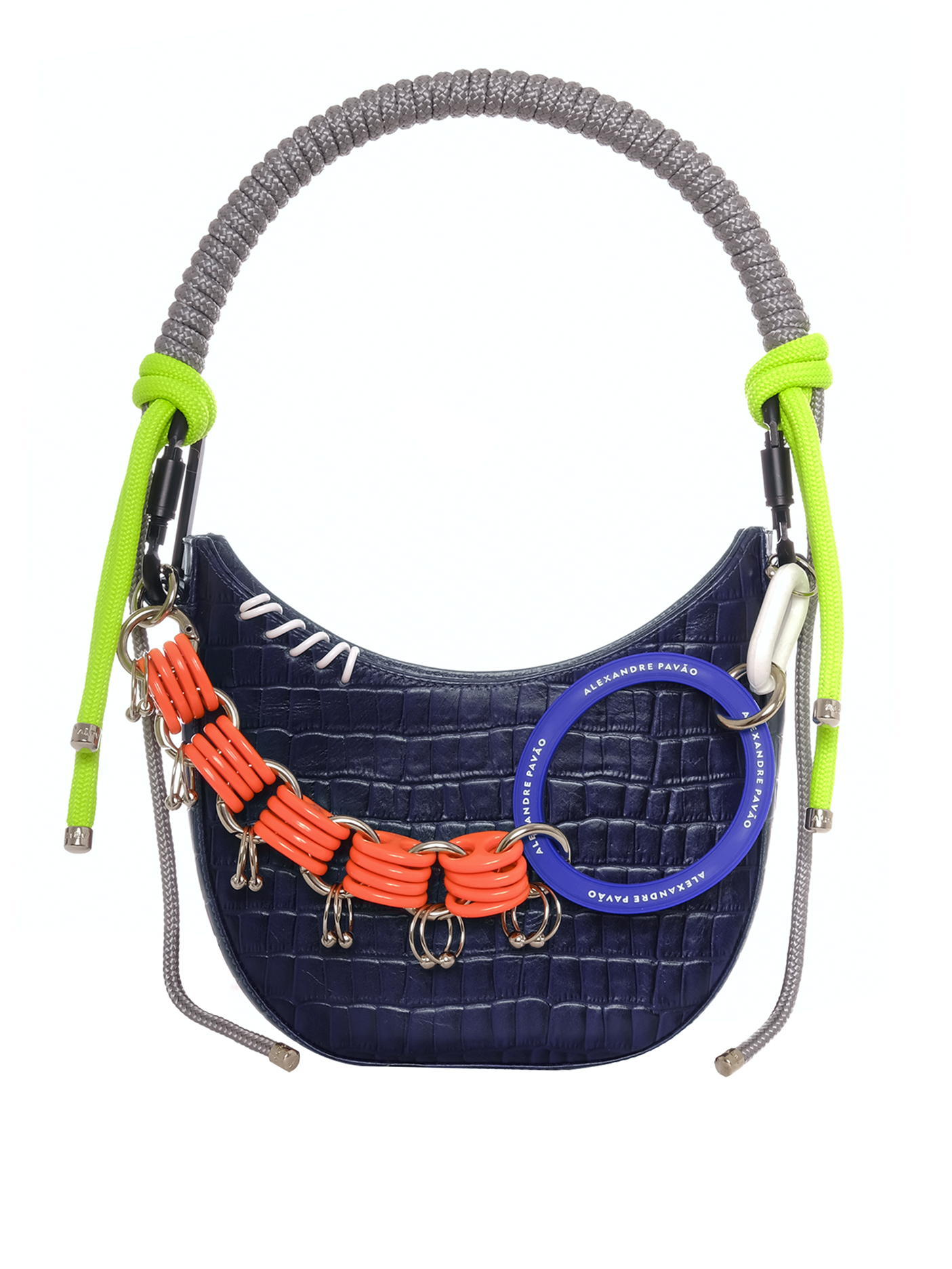 THE CURVE BAG - AZUL MARINHO CROCO