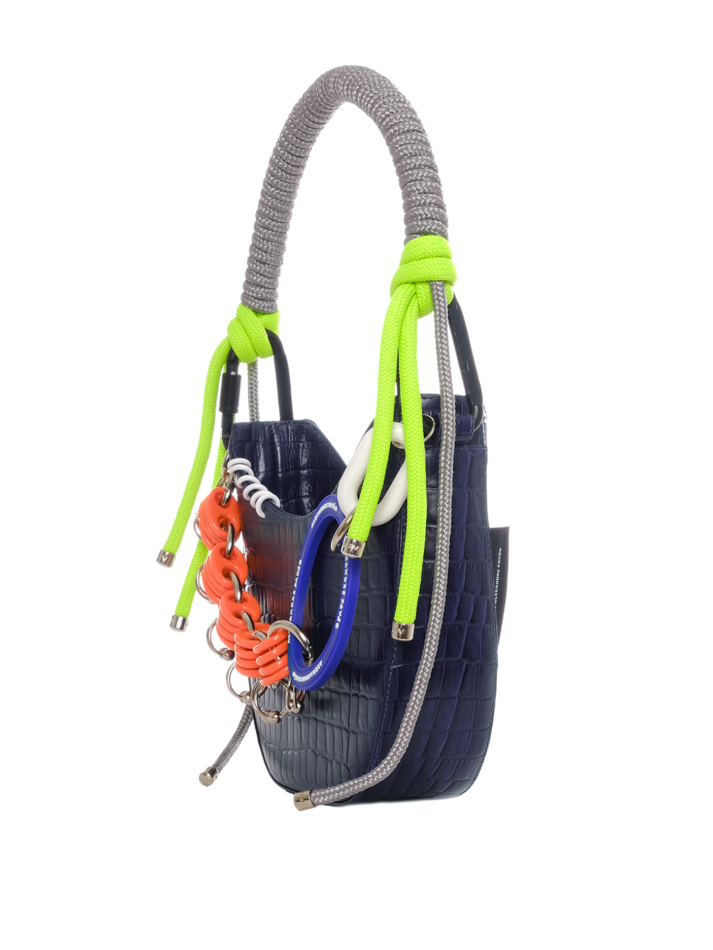 THE CURVE BAG - AZUL MARINHO CROCO