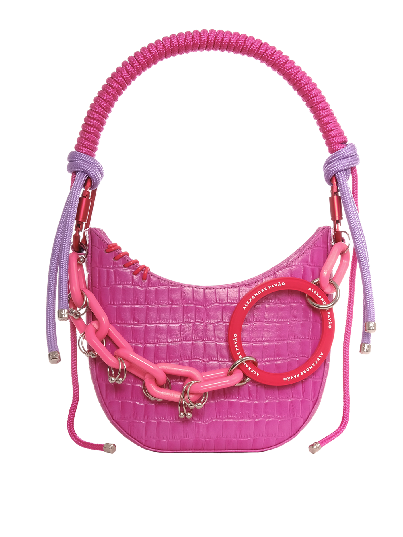 THE CURVE BAG - ROSA CROCO