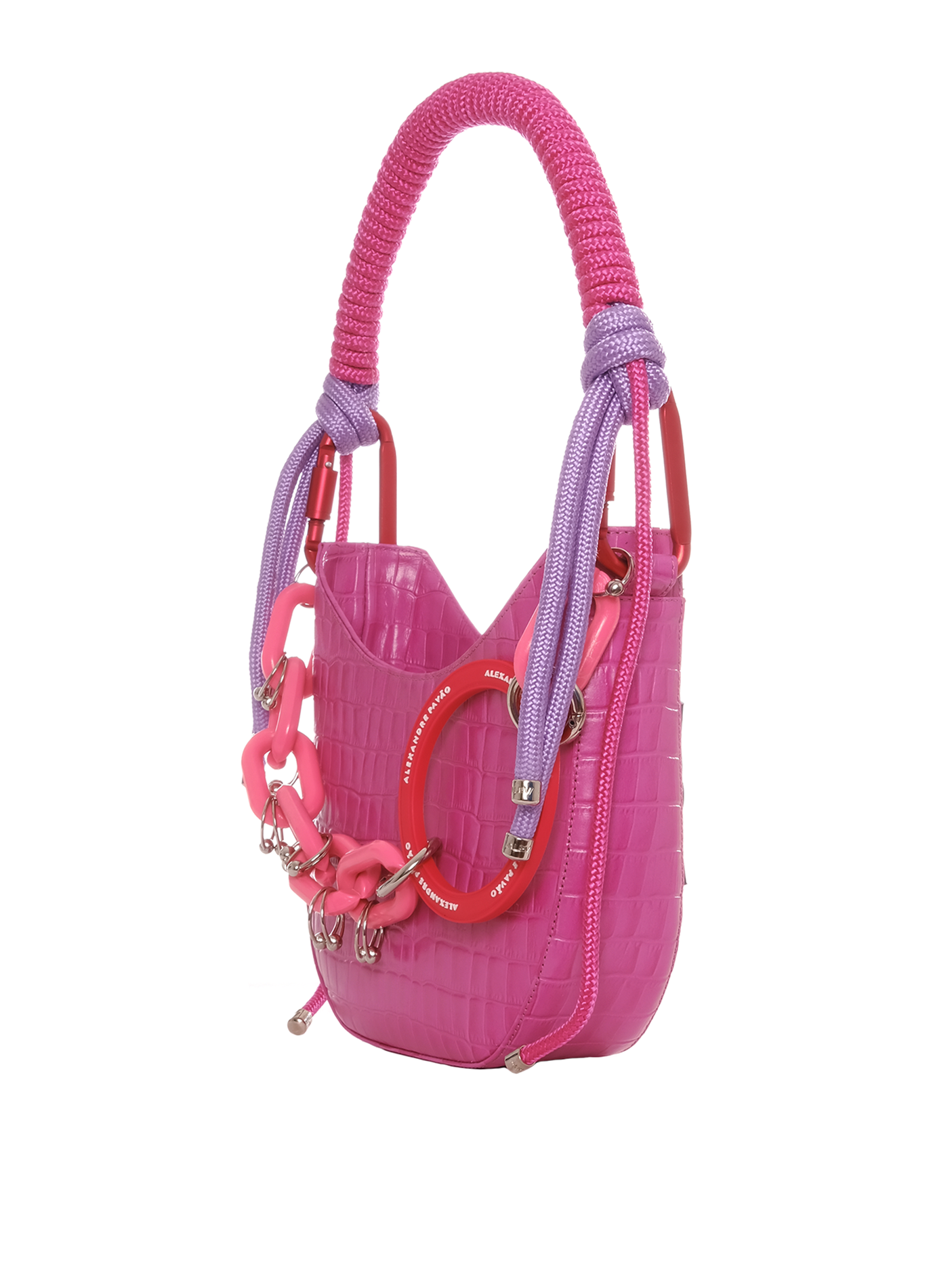 THE CURVE BAG - ROSA CROCO