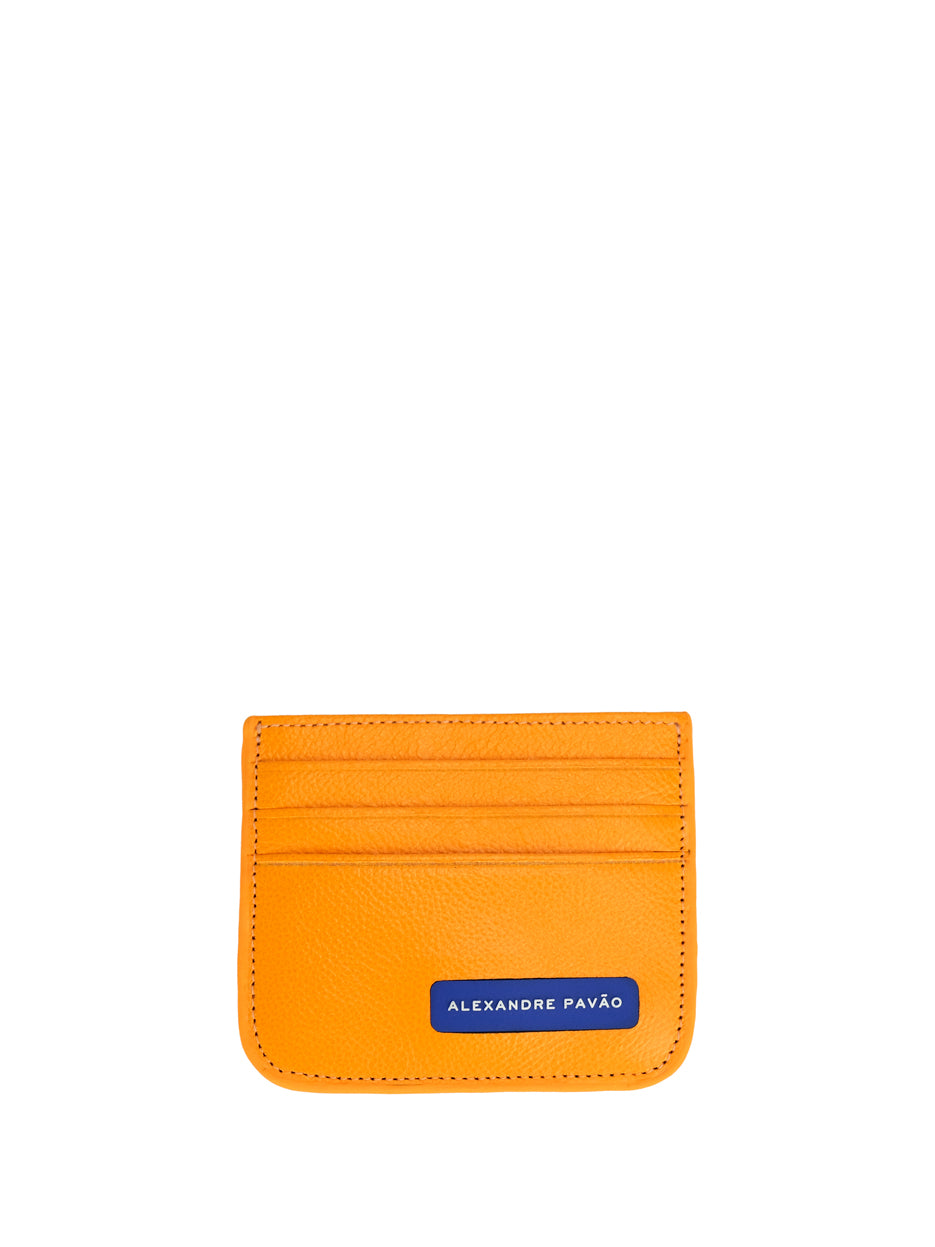 JOHN LEATHER CARD HOLDER - LARANJA
