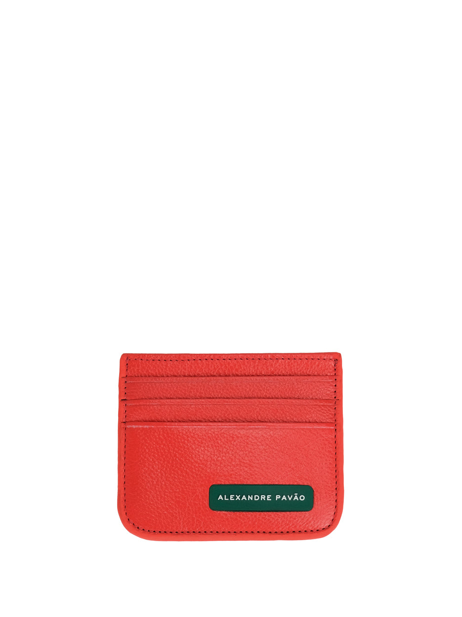 JOHN LEATHER CARD HOLDER - VERMELHO
